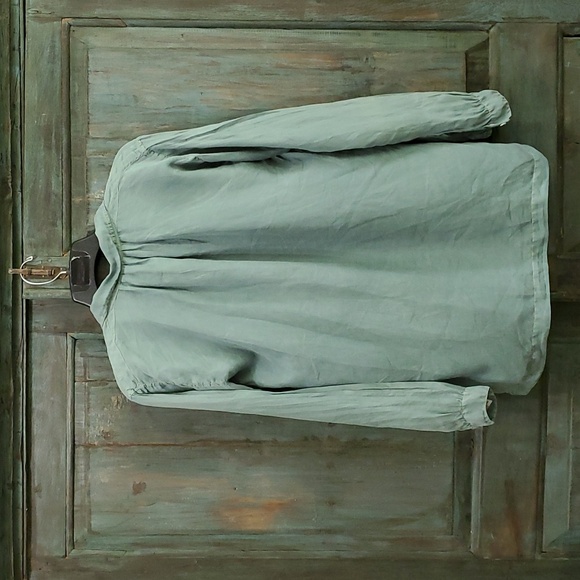 Pete & Greta Johnny Was Long Sleeve Silk Top, Size Small, NWT - Picture 4 of 9